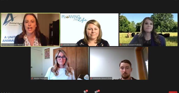 A panel of social media influencers  during the virtual Animal Agriculture Alliance 