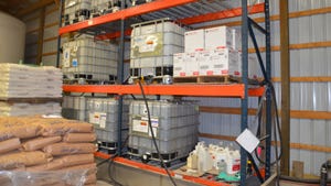 Bulk storage of chemicals in farm building