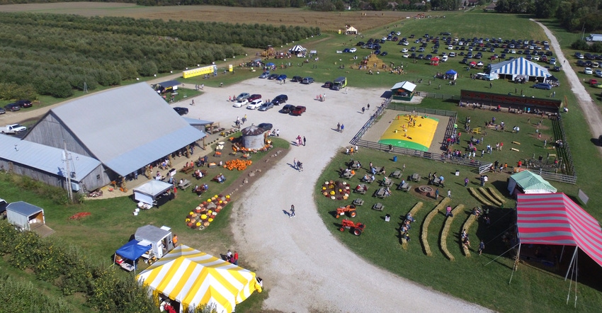 aerial view of Beasley's Orchard, Danville, Ind. 