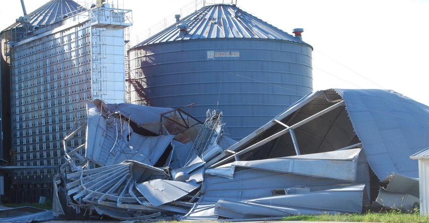Silos damaged by storm in Iowa