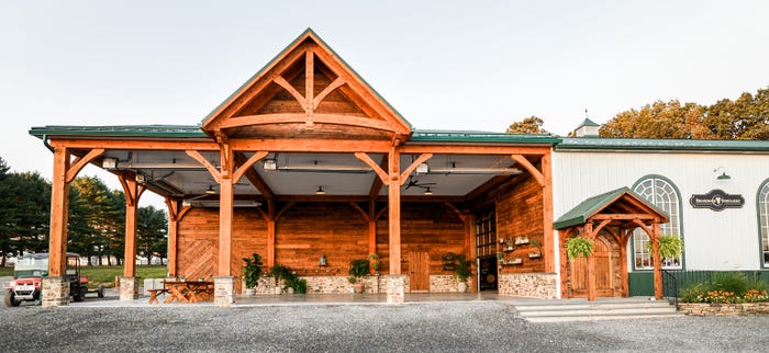 old pole barn that was s renovated and repurposed as the Beneduce Vineyards' winery