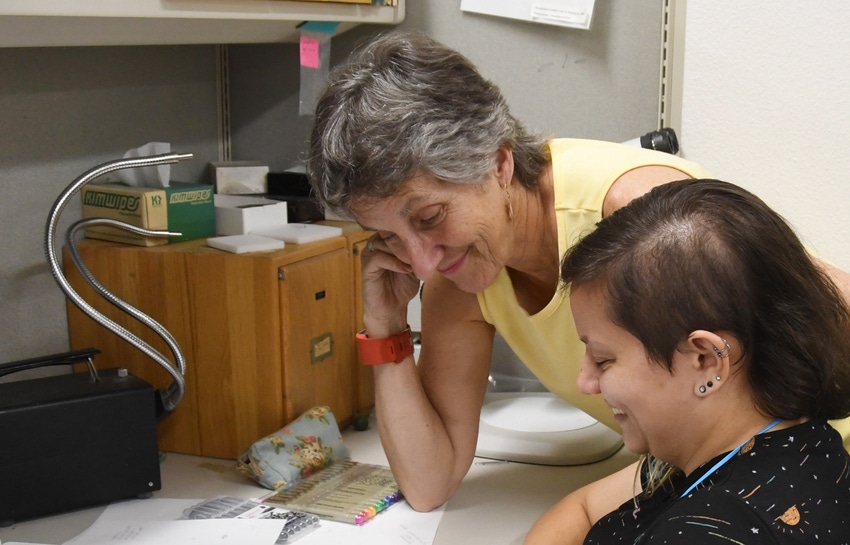 Lynn Kimsey with a student