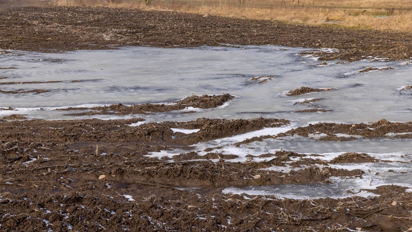 the soil for sowing crops melted in early spring