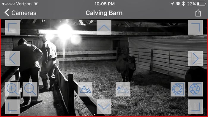 camera surveillance system in calving barn can 