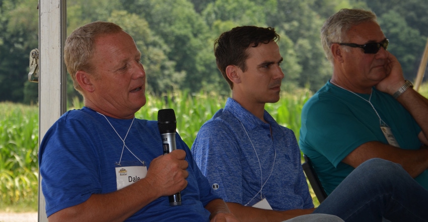 Dale Koester explains his role in the family farm business during the 2021 Indiana Farm Management Tour