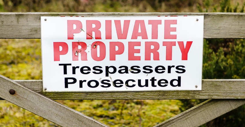 Private Property Trespassers Prosecuted sign 