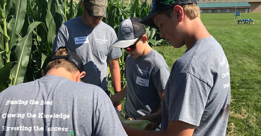 Seven teams participated in the sixth annual Crop Scouting Competition. Pictured is the third-place team, Korhusker Kids 4-H 