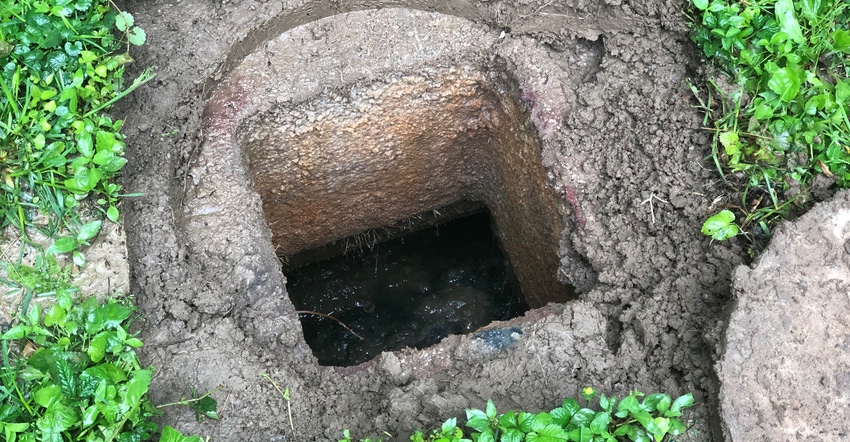 looking into a septic tank