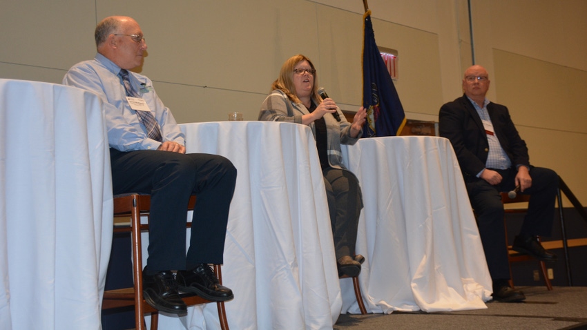 Doug Wolfgang, Jennifer Reed Harry and Byron Shaffer speak at the Pennsylvania Dairy Summit. Doug Wolfgang, Jennifer Reed Harry and Byron Shaffer speak at the Pennsylvania Dairy Summit.
