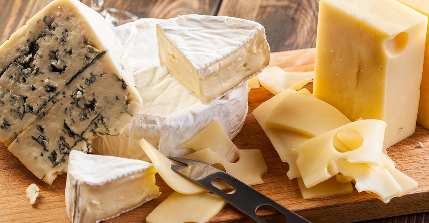 assortment of cheeses