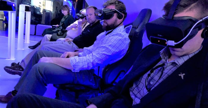 IALP Class of 2020 members utilize a simulator to examine technological advances for the future at the Peres Center for Peace and Innovation in Tel Aviv. 