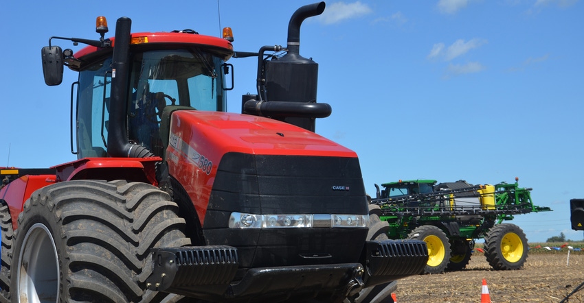 LSW Super Single tires on red tractor