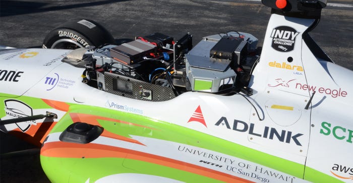 cockpit of the Indy Autonomous Challenge cars 