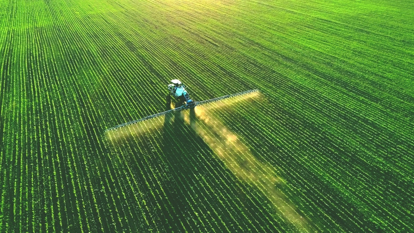 crop sprayer in field