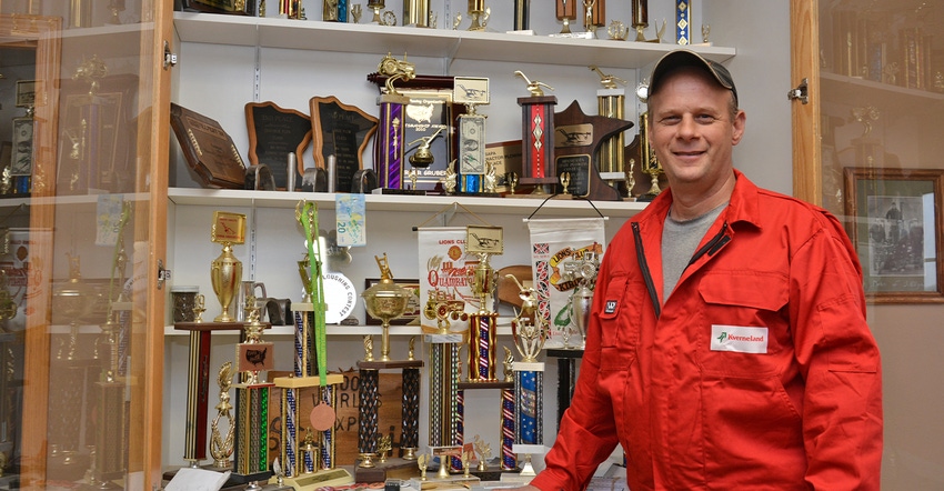 Gene Gruber has won hundreds of plowing awards