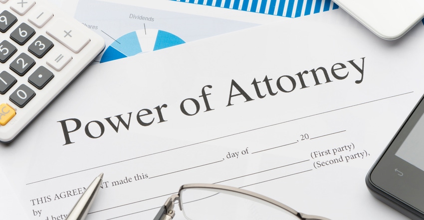 Power of attorney paperwork
