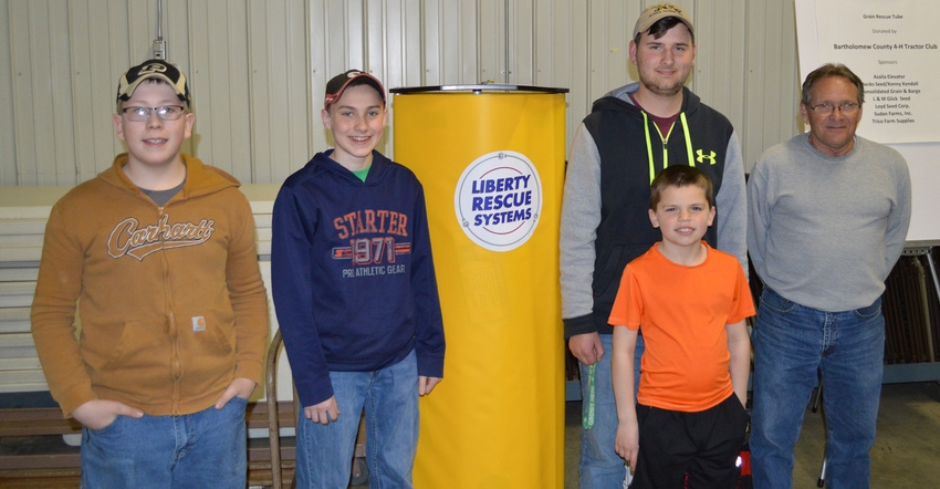 Bartholomew County 4-H tractor club members present grain rescue tube