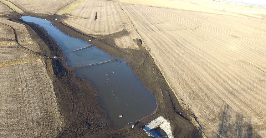 Wetland construction project in Keokuk County 