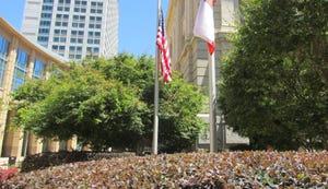U.S. flag on pole