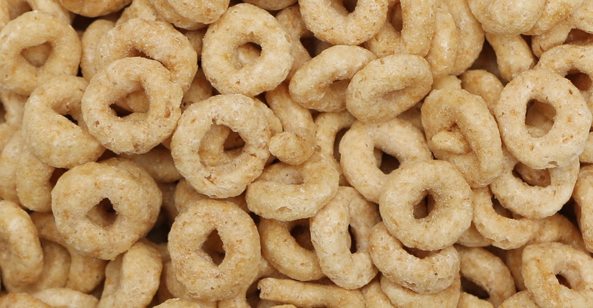 A solid background of breakfast cereal