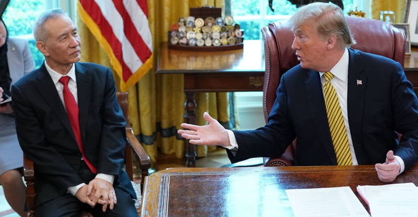 Trump And Liu He in the Oval Office