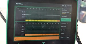 monitor that displays singulation percentage when planting corn