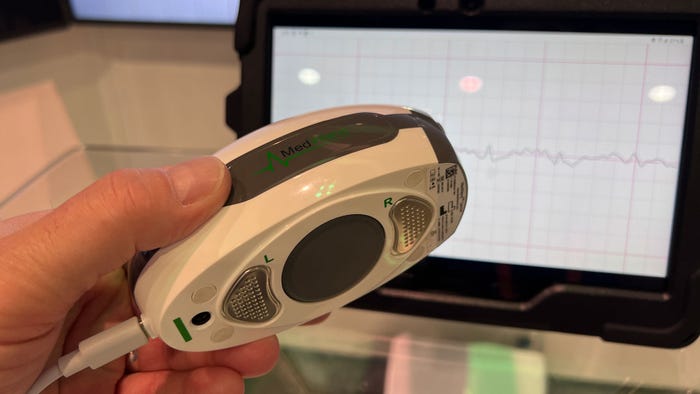 This hand-held device from MedWand contains various sensors for different measurements This hand-held device from MedWand contains various sensors for different measurements