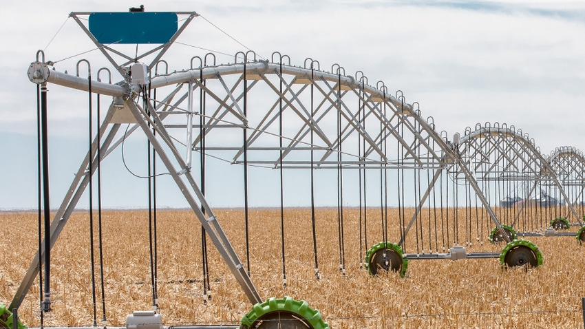 Irrigator in field Irrigator in field