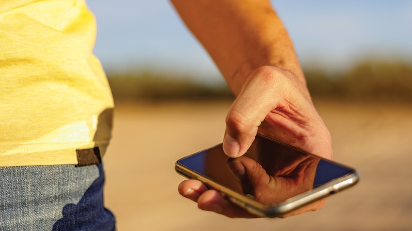 man holding phone