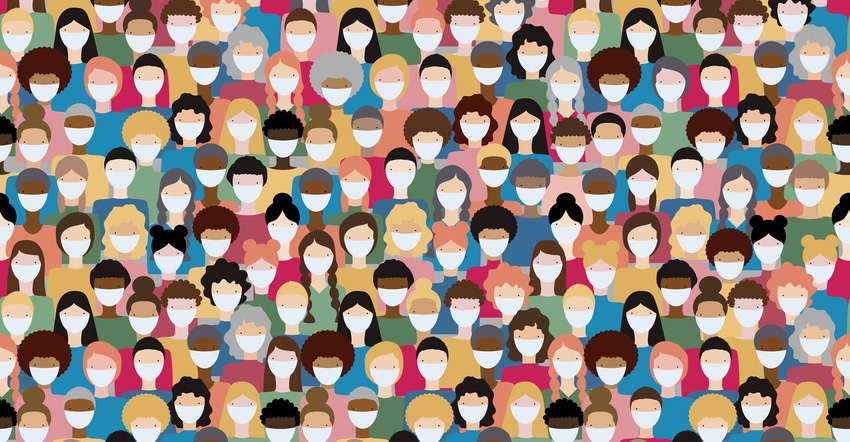 illustration of large crowd of diverse people wearing masks illustration of large crowd of diverse people wearing masks