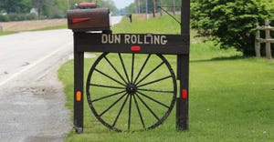 wagon wheel turned into mailbox post