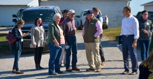 Sec. of Agriculture Sonny Perdue was welcomed by Daniel and Lori Baumgardner, Barrens View Farm in Dillsburg, Pa.