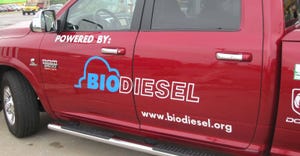 Powered by Biodiesel red truck