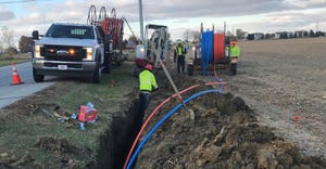 fiber optic cable being installed