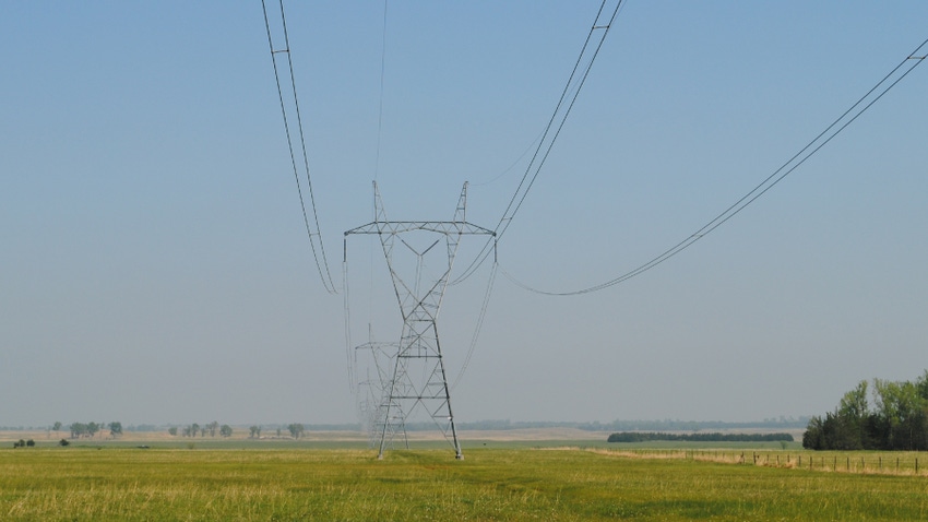 Power lines in field