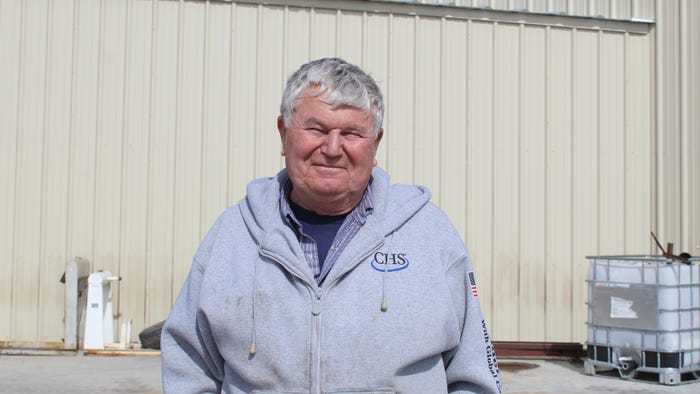 Pat Herl in front of farm shop