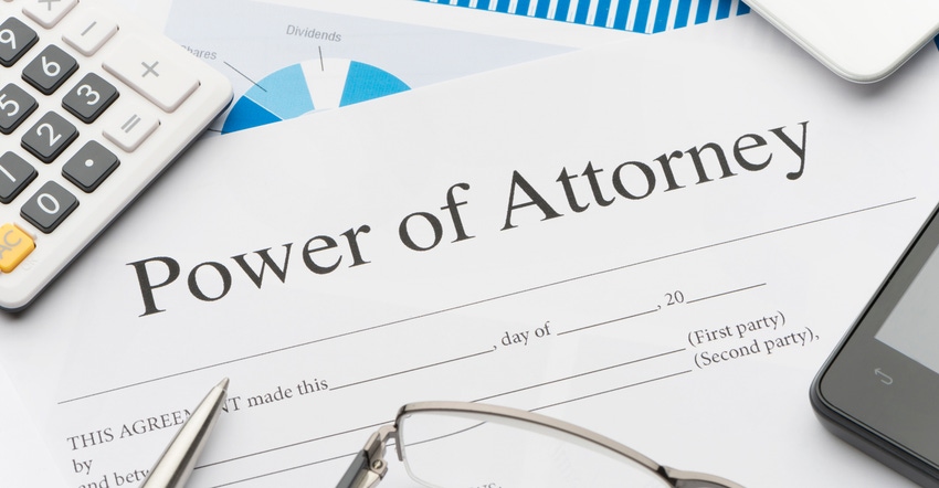 Power of Attorney paperwork