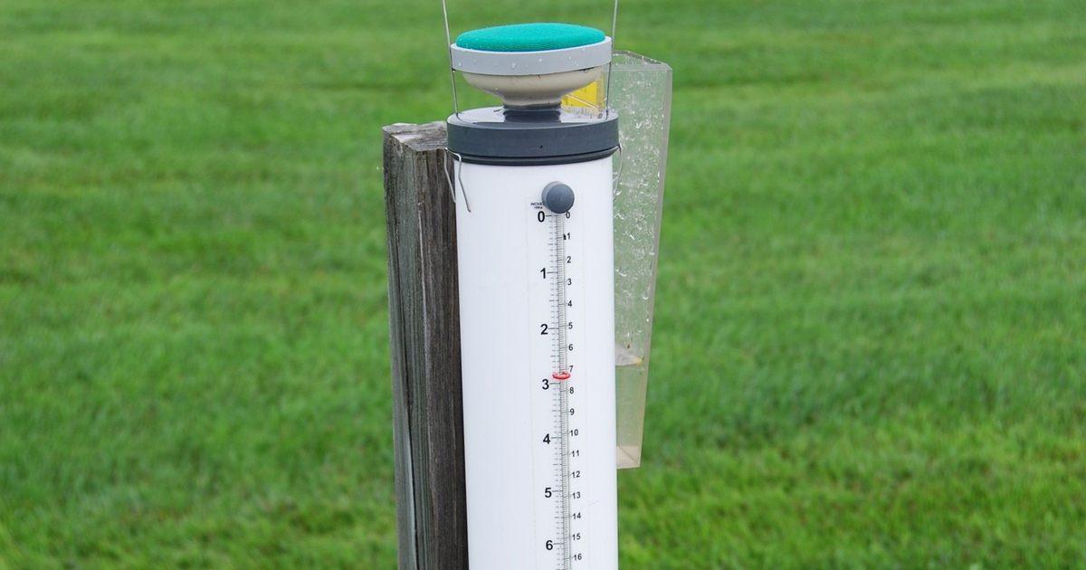 Set up evapotranspiration gauge for growing season