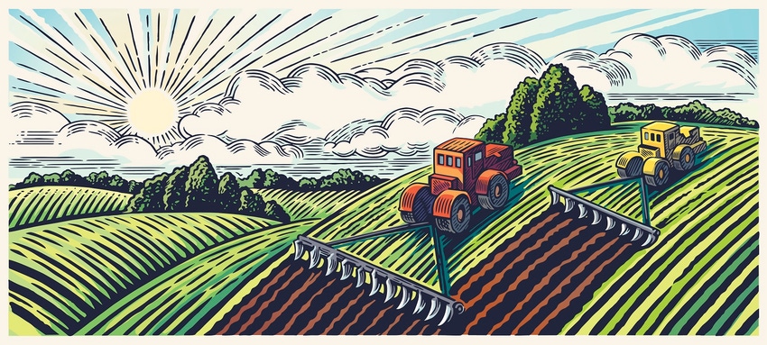 Image of plowing fields