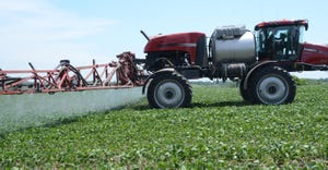 Herbicide application in field