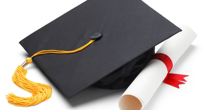 Graduation cap and scholarship