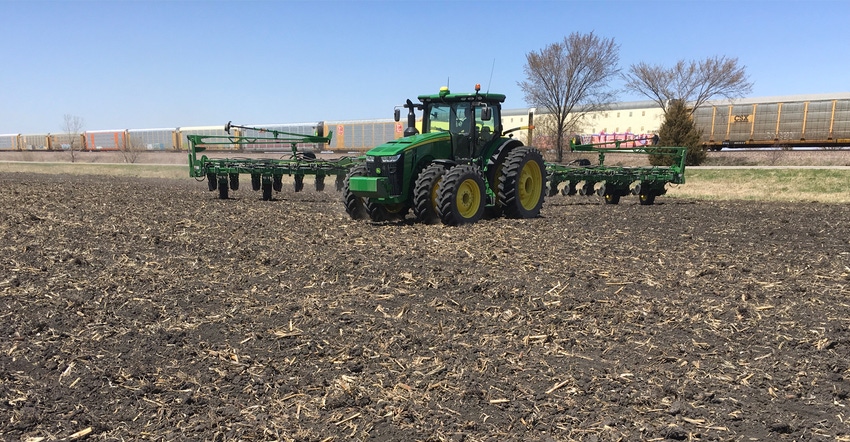 a planter in the field