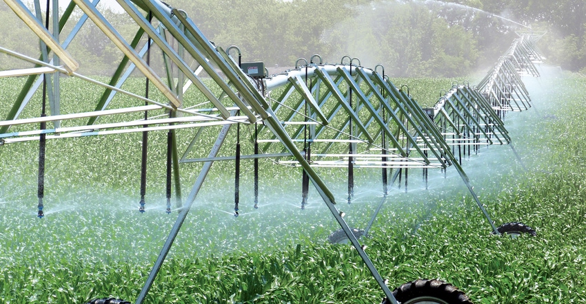 Reinke's Maintenance-Free Bearing irrigation equipment in field.