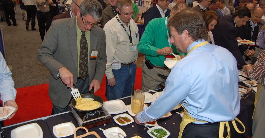 MTGA executive director, Steve Olson in convention food line