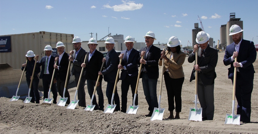 Elected officials from North Dakota and executives from Archer Daniels Midland Company and Marathon at the groundbreaking of 