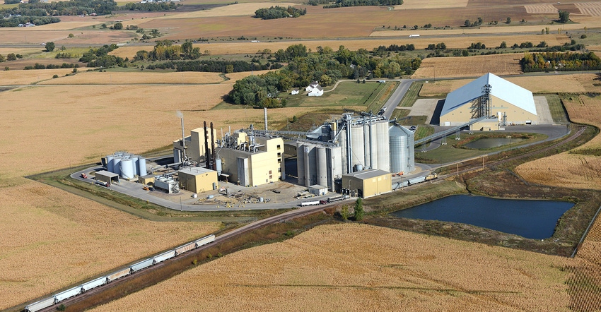 aerial view of CHS soybean processing plant in Fairmont, Minn.