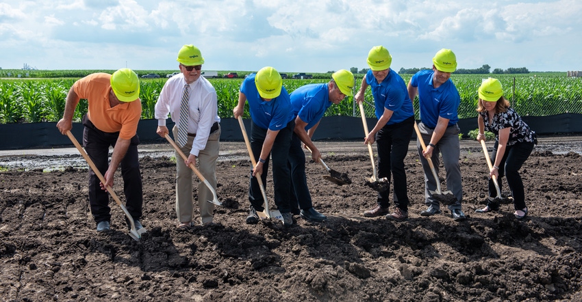 Syngenta Seeds staff and community leaders break ground for the new Syngenta Seeds R&D Innovation Center in Malta, Ill.