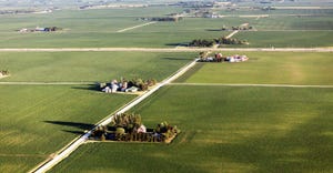 Aerial view of farmland in Northern Illinois.