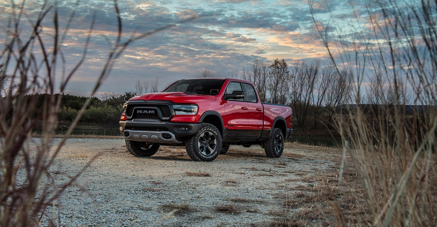 Picture of RAM pickup truck in just the right light to make it look really nice.