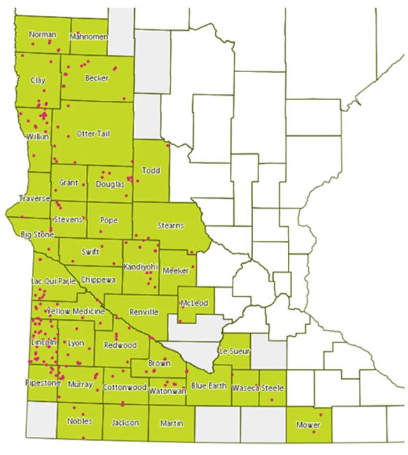 Minnesota map of public hunting areas
